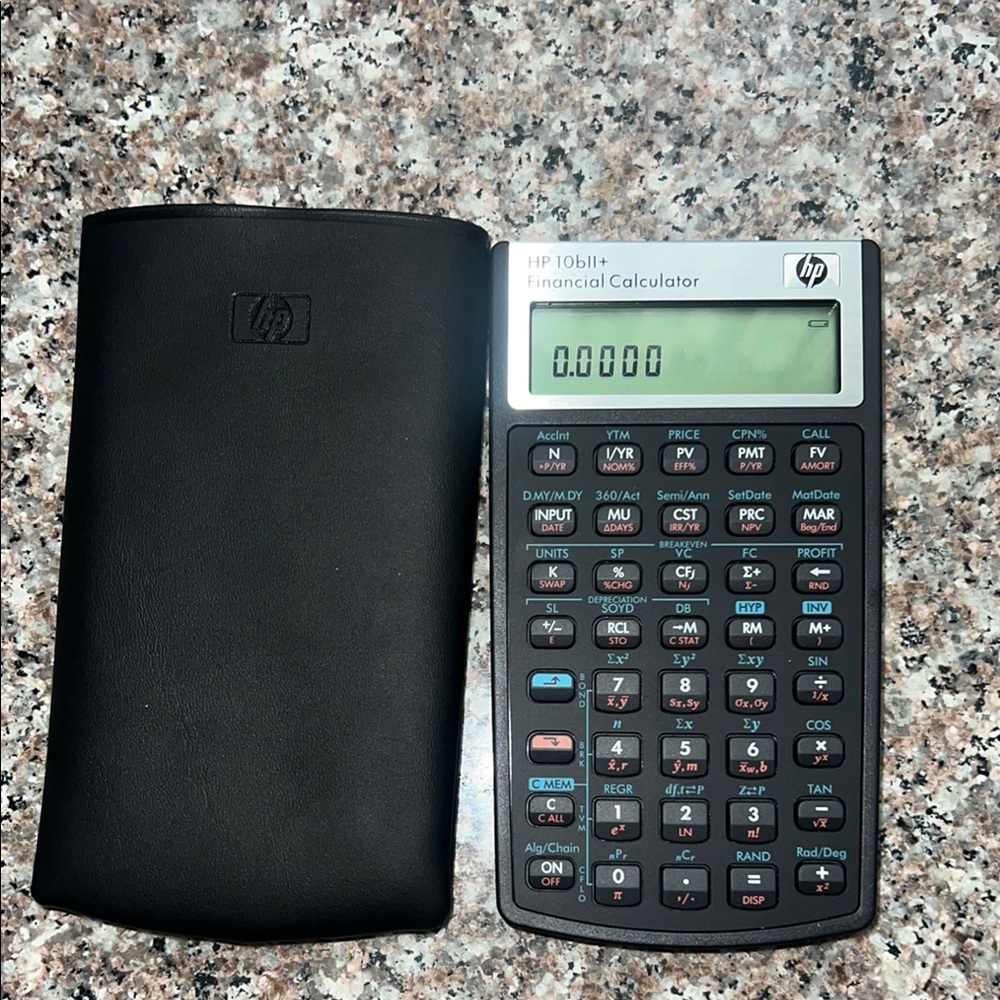 HP 10bII+ Financial Calculator - Black and Silver